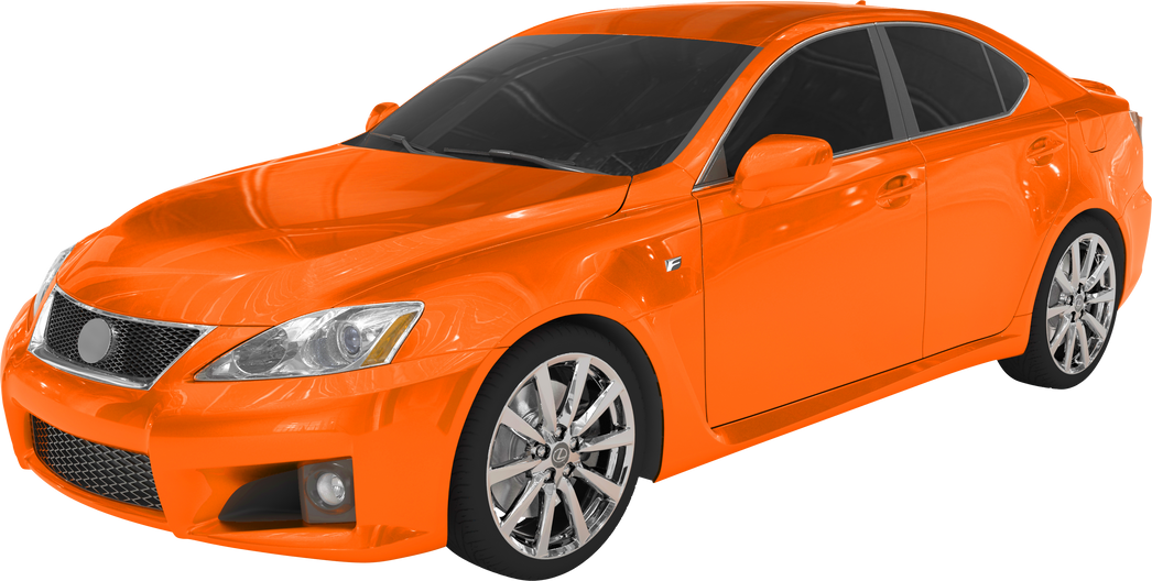 Orange Car Isolated